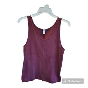 GAP Maroon Ribbed Knit Tank Top Juniors L